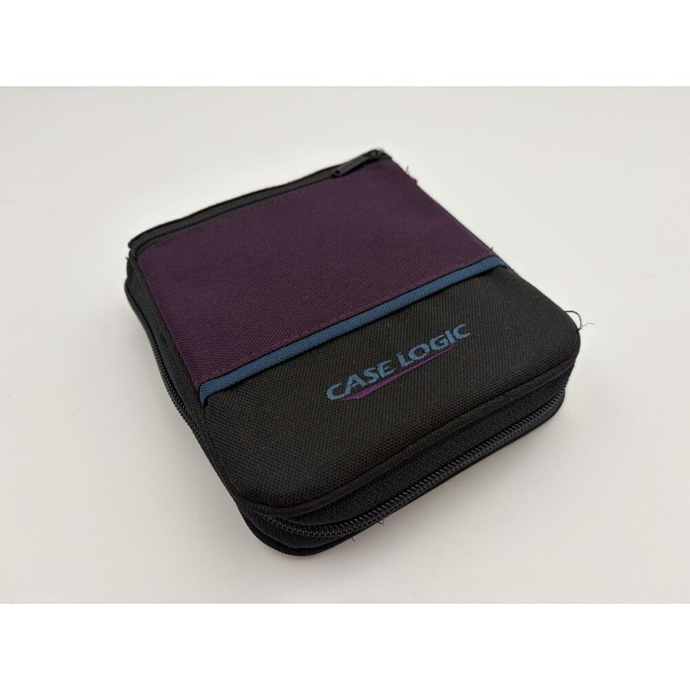 Vintage Case Logic 24 CD/DVD Wallet Binder Case - Purple & Black Nylon